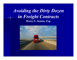 Avoiding the Dirty Dozen in Freight Contracts
