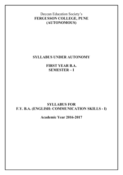 F.Y. B.A. Compulsory English and Optional English