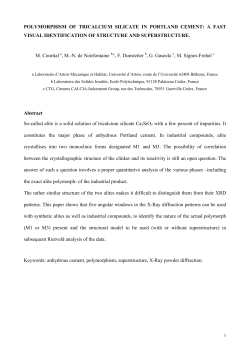 POLYMORPHISM OF TRICALCIUM SILICATE IN PORTLAND