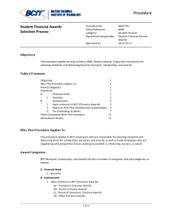 Student Financial Awards Selection Process