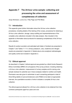 The 24-hour urine sample - Food Standards Scotland