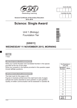 Foundation Tier, Unit 1