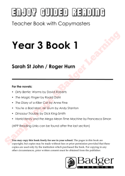 Year 3 Book 1 Sample Page ©Badger Learning