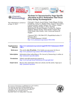 Early during Myelomagenesis Alterations in DNA Methylation That