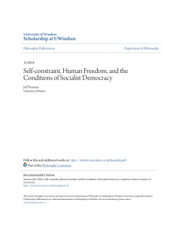 Self-constraint, Human Freedom, and the Conditions of Socialist