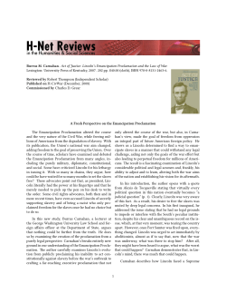 A Fresh Perspective on the Emancipation Proclamation - H-Net