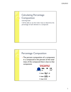 Calculating Percentage Composition Percentage Composition