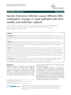 Human rhinovirus infection causes different DNA methylation
