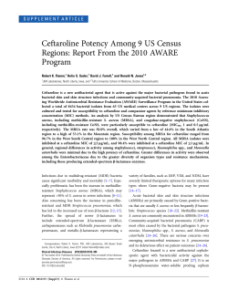 Ceftaroline Potency Among 9 US Census Regions: Report From the