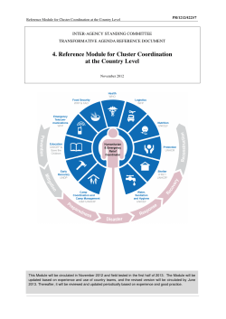 4. Reference Module for Cluster Coordination at the Country Level