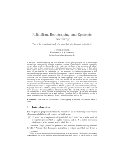 Reliabilism, Bootstrapping, and Epistemic Circularity