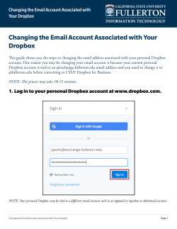 Changing the Email Account Associated with Your Dropbox