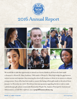2016 Annual Report - Mount St. Mary Academy