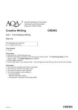 Creative Writing CREW3