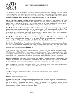 HOW TO READ YOUR CHECK STUB