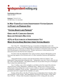 IN MID-TERM ELECTIONS INDEPENDENT VOTER GROUPS TO