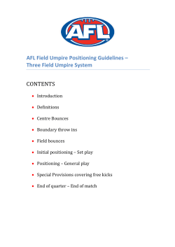 AFL Field Umpire Positioning Guidelines &ndash; Three Field Umpire