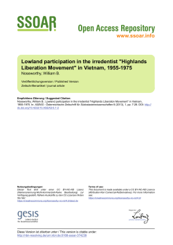 Lowland Participation in the Irredentist `Highlands Liberation