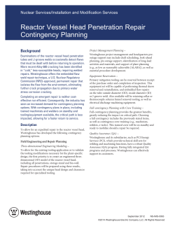 Reactor Vessel Head Penetration Repair Contingency Planning