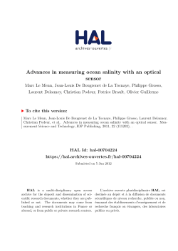 Advances in measuring ocean salinity with an optical sensor