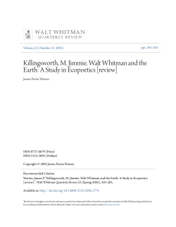 A Study in Ecopoetics - Iowa Research Online