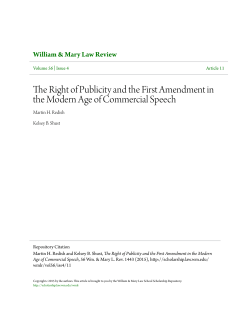 The Right of Publicity and the First Amendment in the Modern Age of