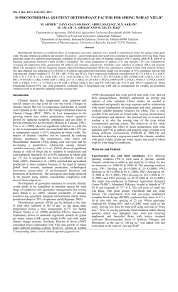 IS PHOTOTHERMAL QUOTIENT DETERMINANT FACTOR FOR