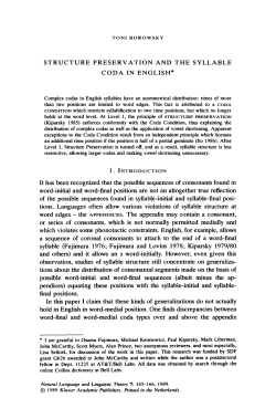 Structure preservation and the syllable coda in English