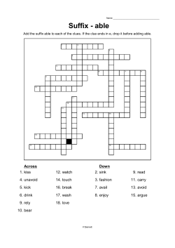 Suffix - able - Primary Resources