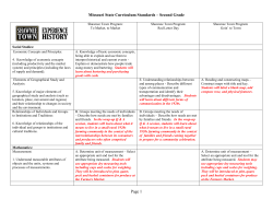 Missouri State Curriculum Standards &ndash; Second Grade Page 1