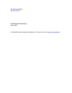 5.62 Physical Chemistry II
