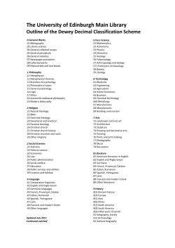 Main Library Outline of the Decimal