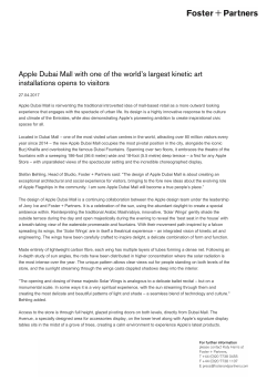 Apple Dubai Mall with one of the world`s largest kinetic art