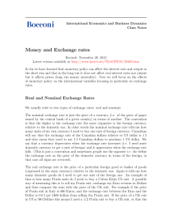 Money and Exchange rates
