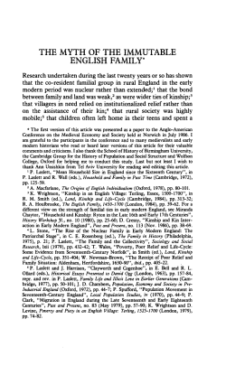 the myth of the immutable english family