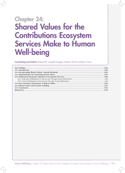 Shared Values for the Contributions Ecosystem Services