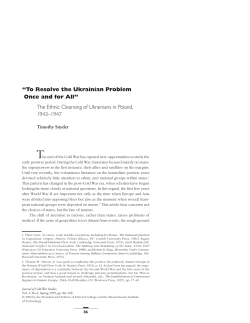 &ldquo;To Resolve the Ukrainian Problem Once and for All&rdquo; The Ethnic