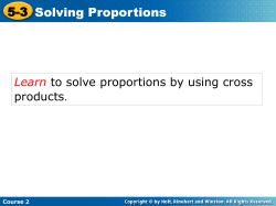 5-3 Solving Proportions