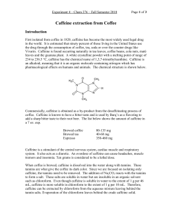 Caffeine extraction from Coffee