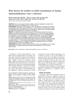 Risk factors for mother-to-child transmission of immunodeficiency