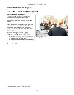 D 55 14 0 Cosmetology &ndash; Diploma