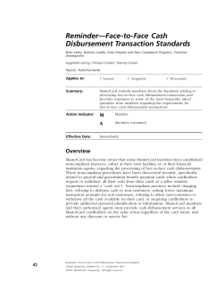 MasterCard Card Cash Out Regulations