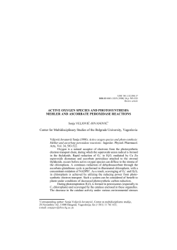 ACTIVE OXYGEN SPECIES AND PHOTOSYNTHESIS: MEHLER