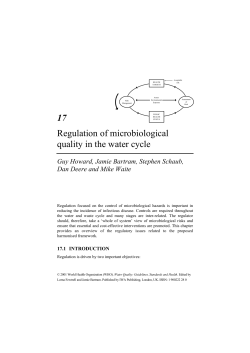 17 Regulation of microbiological quality in the water cycle