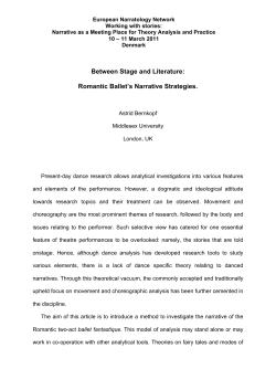 Between Stage and Literature - European Narratology Network