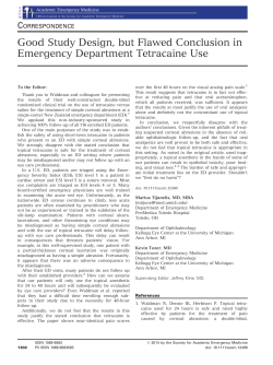 Good Study Design, but Flawed Conclusion in Emergency