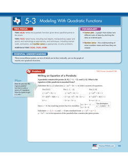 5-3 Modeling With Quadratic Functions