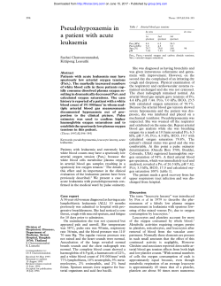 Pseudohypoxaemia in a patient with acute leukaemia