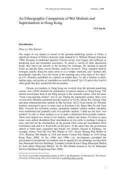 An Ethnographic Comparison of Wet Markets and Supermarkets in