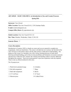 ART 2650 - Introduction to Ceramics